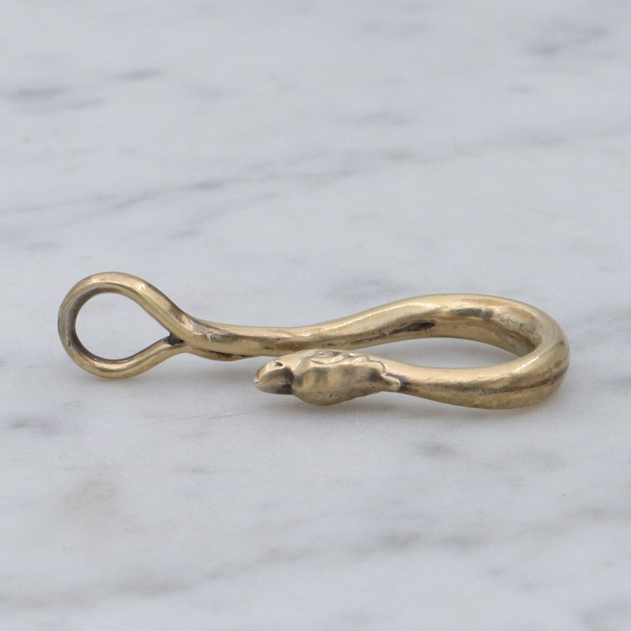 Antique Victorian gold filled serpent hook pendant